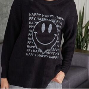 Ventti Black Acrylic Italian Sweater